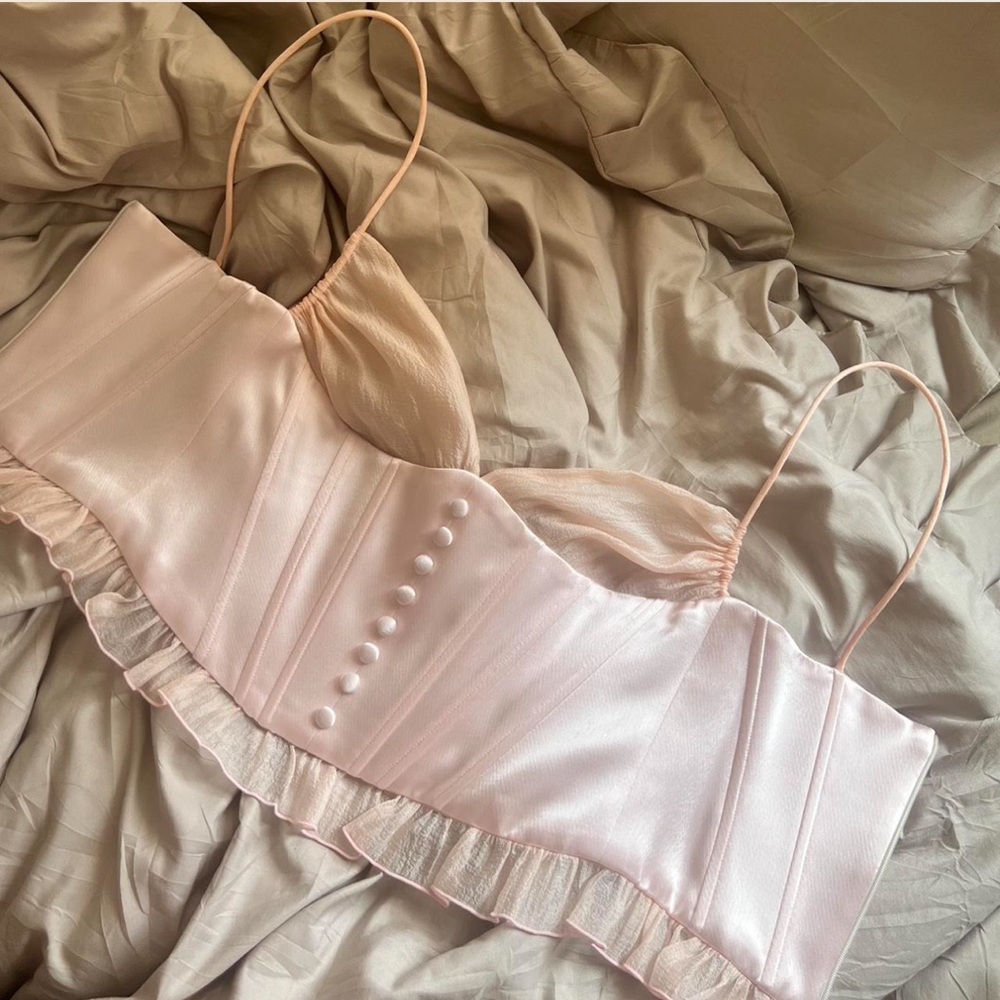 Cherie (MixedGals) Satin Pink Corset top